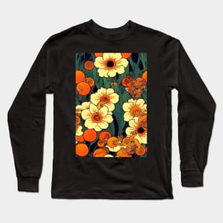 Beautiful Stylized Orange Flowers, for all those who love nature #161 Long Sleeve T-Shirt